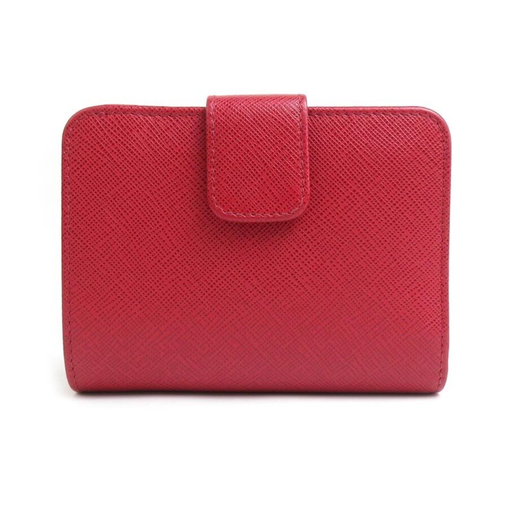 Prada Bi fold Wallet Leather Red - Picture 2 of 5
